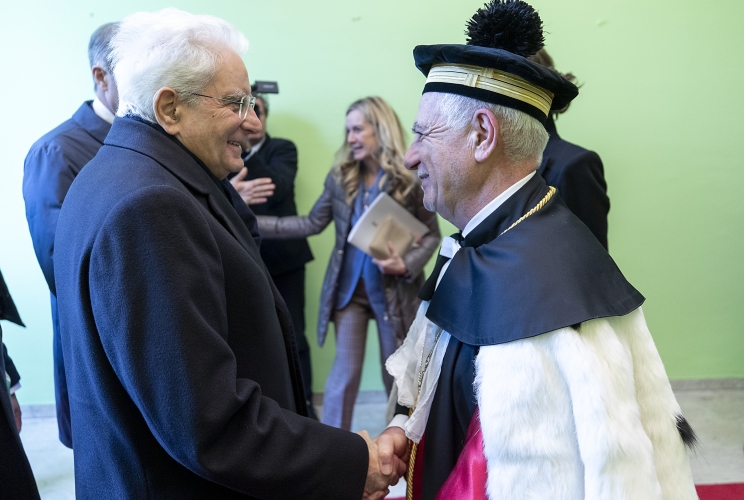 Il Presidente della Repubblica Sergio Mattarella con il Prof. Ignazio Marcello Mancini, Magnifico Rettore dell’Università degli Studi della Basilicata