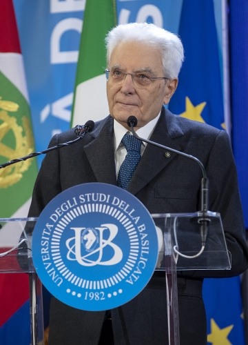 Il Presidente della Repubblica Sergio Mattarella alla cerimonia d'inaugurazione dell'anno accademico 2022/2023 dell'Università degli Studi della Basilicata, 40° dalla sua fondazione
