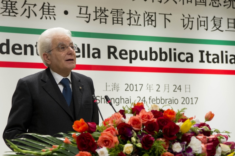 Il Presidente Sergio Mattarella nel corso della Lectio Magistralis alla Fudan University di Shanghai