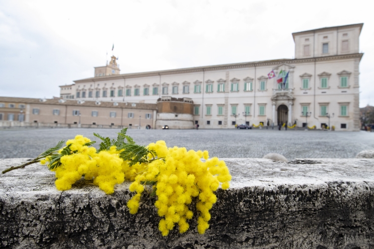 Il Palazzo del Quirinale in occasione della Giornata internazionale della Donna
