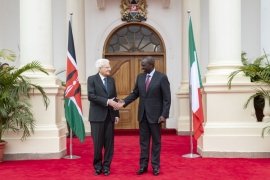 Il Presidente della Repubblica Sergio Mattarella con il Presidente della Repubblica del Kenya, William Ruto,in occasione della visita di Stato nella Repubblica del Kenya
