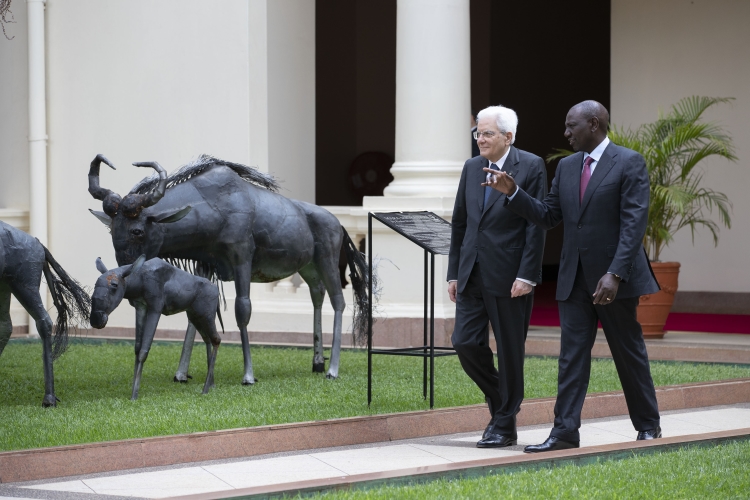 Il Presidente della Repubblica Sergio Mattarella alla State House di Nairobi, con il Presidente della Repubblica del Kenya, William Ruto,in occasione della visita di Stato nella Repubblica del Kenya
