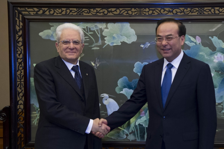 Il Presidente Sergio Mattarella con il Segretario del PCC della Municipalità di Chongqing Sun Zhengcai