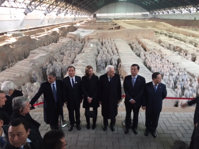 Il Presidente Sergio Mattarella visita l'Esercito di Terracotta a Xi'an