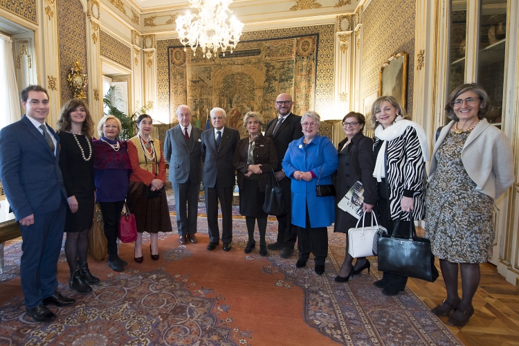 Il Presidente Sergio Mattarella con il Presidente Andrea Carandini e una delegazione del Fondo Ambiente Italiano 