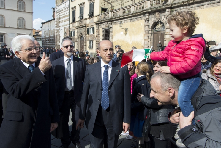 Il Presidente Sergio Mattarella al termine dell’incontro “Maria Eletta Martini