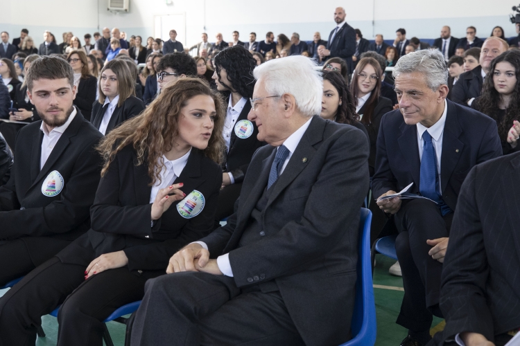 Il Presidente della Repubblica Sergio Mattarella all'Istituto Tecnico Guido Carli di Casal di Principe,in occasione della Giornata nazionale della memoria e dell'impegno in ricordo delle vittime delle mafie
