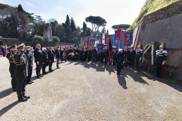 Il Presidente della Repubblica Sergio Mattarella in occasione della cerimonia commemorativa del 79° anniversario dell'eccidio delle Fosse Ardeatine
