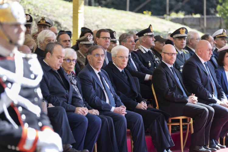 Il Presidente della Repubblica Sergio Mattarella in occasione della cerimonia commemorativa del 79° anniversario dell'eccidio delle Fosse Ardeatine

