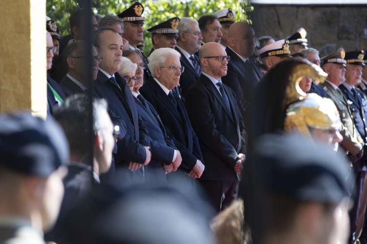 Il Presidente della Repubblica Sergio Mattarella in occasione della cerimonia commemorativa del 79° anniversario dell'eccidio delle Fosse Ardeatine
