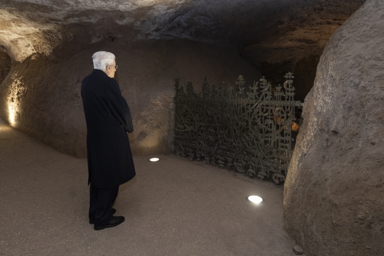 Il Presidente della Repubblica Sergio Mattarella in occasione della cerimonia commemorativa del 79° anniversario dell'eccidio delle Fosse Ardeatine
