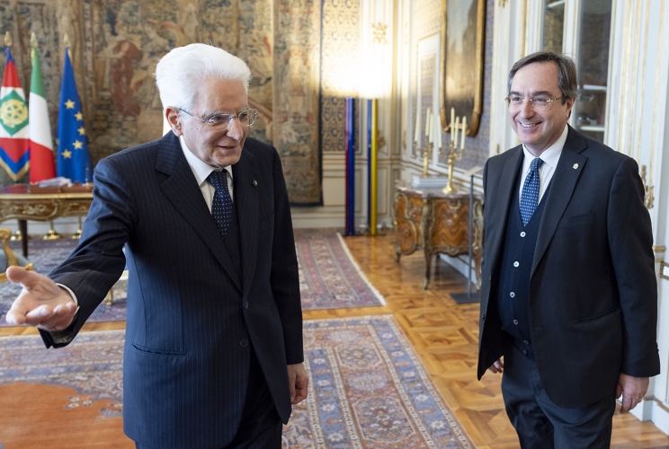 Il Presidente Sergio Mattarella con Giovanni Russo, Capo del Dipartimento dell’Amministrazione Penitenziaria
