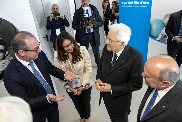 Il Presidente della Repubblica Sergio Mattarella all’inaugurazione del nuovo centro nazionale della Lega del Filo d’Oro 