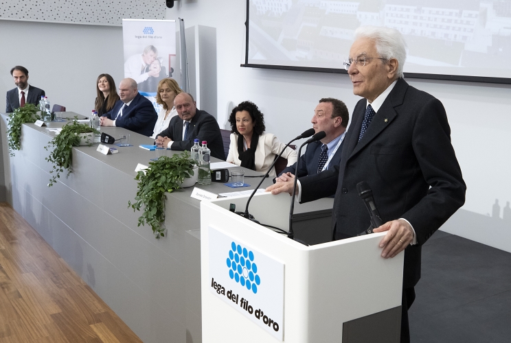 Il Presidente della Repubblica Sergio Mattarella all’inaugurazione del nuovo centro nazionale della Lega del Filo d’Oro 