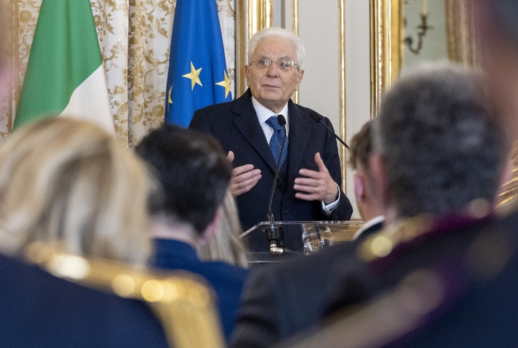 Il Presidente Sergio Mattarella in occasione dell'incontro con il Capo della Polizia – Direttore generale della pubblica sicurezza, unitamente ad una rappresentanza della Polizia di Stato, in occasione del 171° anniversario della sua costituzione