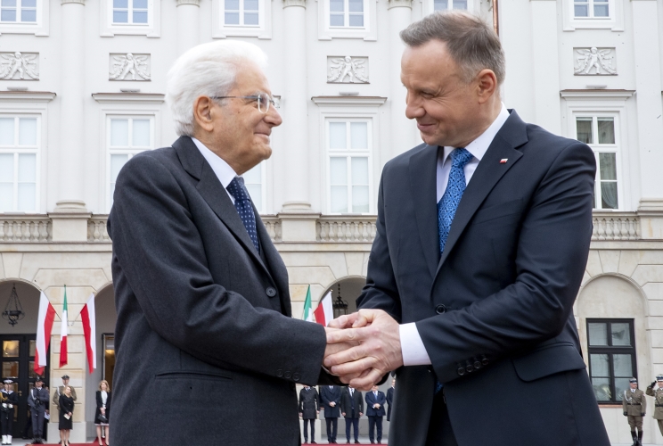  Il Presidente della Repubblica Sergio Mattarella in occasione dell'incontro con il Presidente della Repubblica di Polonia Andrezej Duda