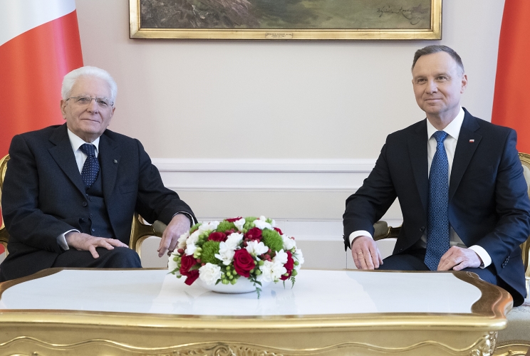  Il Presidente della Repubblica Sergio Mattarella e il Presidente della Repubblica di Polonia Andrezej Duda in occasione dei colloqui