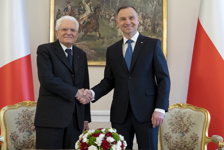  Il Presidente della Repubblica Sergio Mattarella in occasione dell'incontro con il Presidente della Repubblica di Polonia Andrezej Duda
