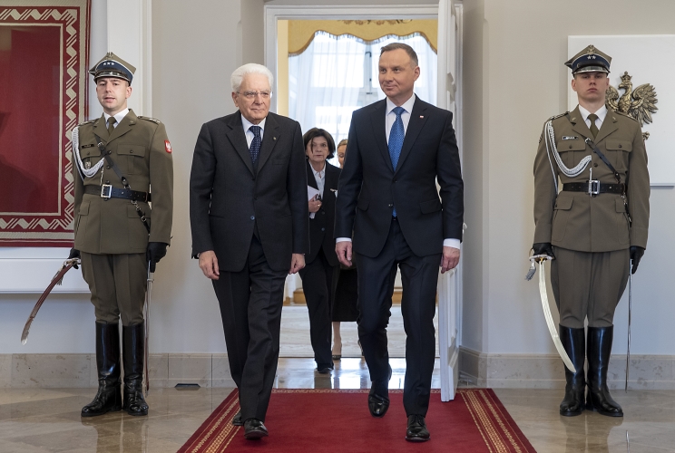 Il Presidente della Repubblica Sergio Mattarella in occasione dell'incontro con il Presidente della Repubblica di Polonia Andrezej Duda