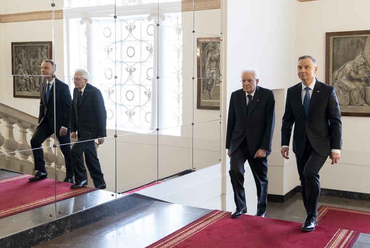  Il Presidente della Repubblica Sergio Mattarella in occasione dell'incontro con il Presidente della Repubblica di Polonia Andrezej Duda
