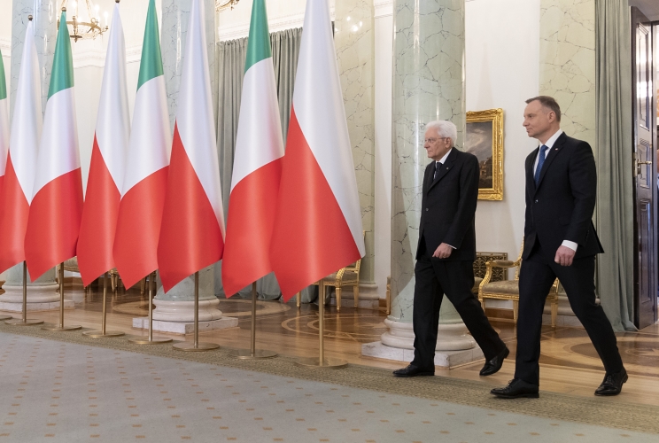  Il Presidente della Repubblica Sergio Mattarella e il Presidente della Repubblica di Polonia Andrzej Duda poco prima delle dichiarazioni alla stampa