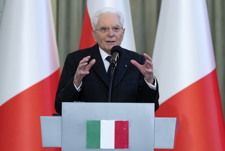  Il Presidente della Repubblica Sergio Mattarella nel corso delle dichiarazioni alla stampa