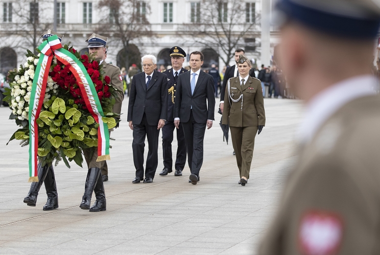 Il Presidente della Repubblica Sergio Mattarella in occasione della deposizione di una corona al Sacello del Milite Ignoto
