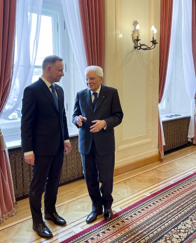 Il Presidente della Repubblica Sergio Mattarella e il Presidente della Repubblica di Polonia Andrzej Duda
