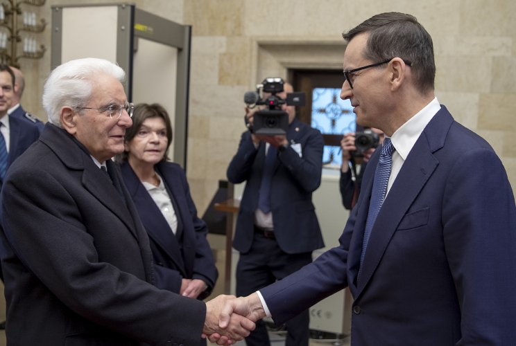  Il Presidente della Repubblica Sergio Mattarella con il Primo Ministro della Repubblica di Polonia, Mateusz Morawiecki
