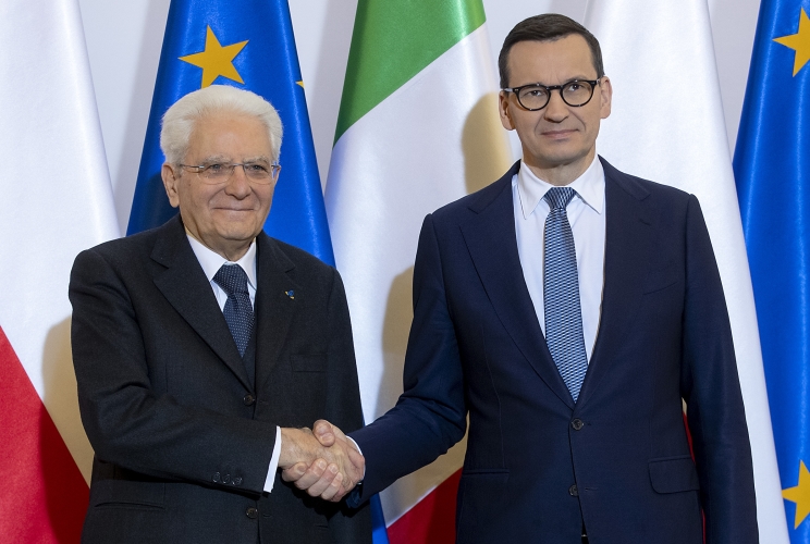  Il Presidente della Repubblica Sergio Mattarella con il Primo Ministro della Repubblica di Polonia, Mateusz Morawiecki