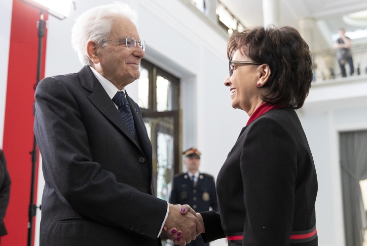  Il Presidente della Repubblica Sergio Mattarella con il Presidente del Sejm Elzbieta Witek