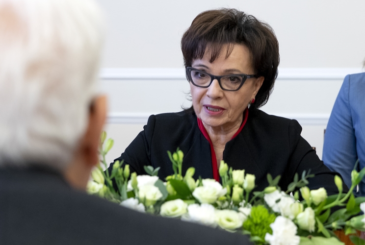 Il Presidente della Repubblica Sergio Mattarella con il Presidente del Sejm Elzbieta Witek