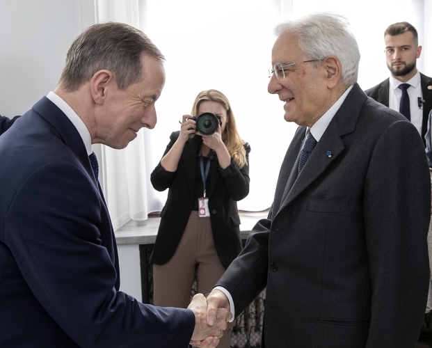 Il Presidente della Repubblica Sergio Mattarella con il Presidente del Senato, Tomas Grodzki