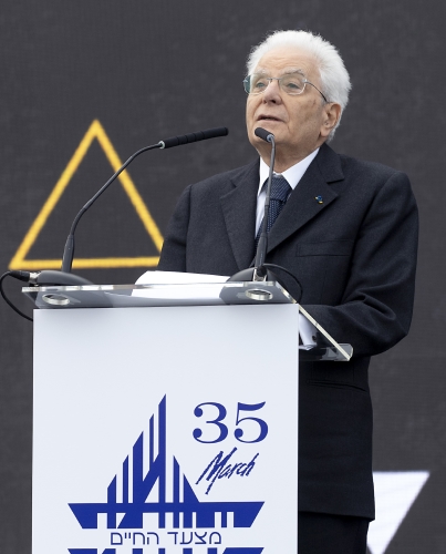 Il Presidente della Repubblica Sergio Mattarella in occasione della partecipazione alla Cerimonia conclusiva della Marcia dei Vivi