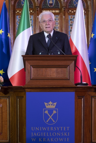 Il Presidente della Repubblica Sergio Mattarella all'universita di Jagellonica 