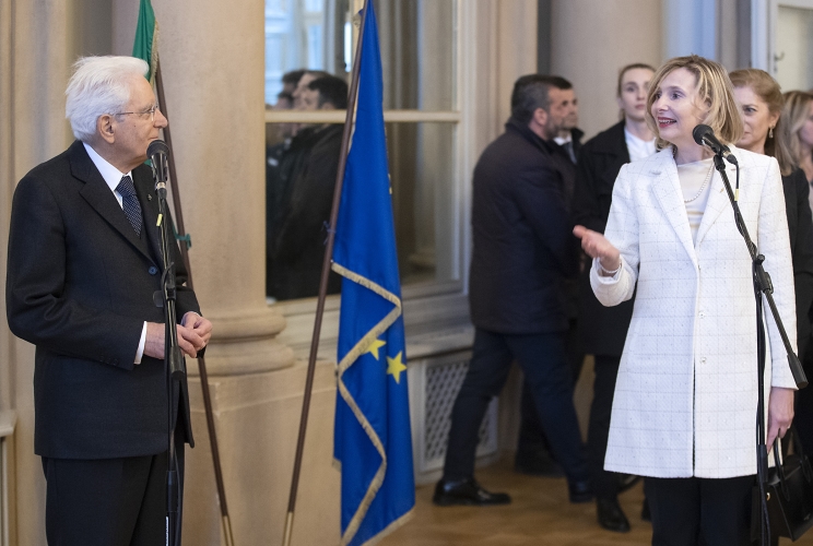 - Il Presidente Sergio Mattarella in occasione dell'incontro con una rappresentanza della collettività italiana