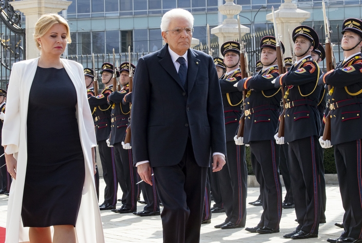  Il Presidente Sergio Mattarella e la Presidente della Repubblica Slovacca Zuzana Caputova