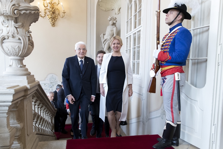Il Presidente Sergio Mattarella e la Presidente della Repubblica Slovacca Zuzana Caputova