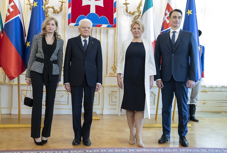 Il Presidente Sergio Mattarella e la Presidente della Repubblica Slovacca Zuzana Caputova