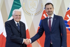 Il Presidente Sergio Mattarella con il Primo Ministro della Repubblica Slovacca, Eduard Heger