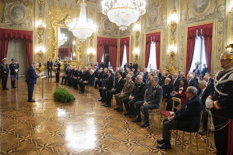 Il Presidente della Repubblica Sergio Mattarella durante la cerimonia della ricorrenza del 78° anniversario della Liberazione 
