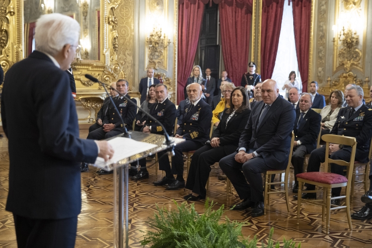 Il Presidente della Repubblica Sergio Mattarella durante il suo intervento nella ricorrenza del 78° anniversario della Liberazione

