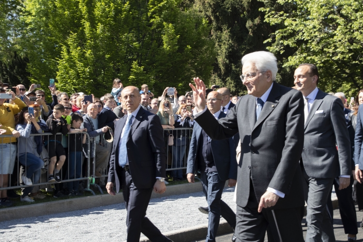Il Presidente Sergio Mattarella al Parco della Resistenza,in occasione del 78° anniversario della Liberazione
