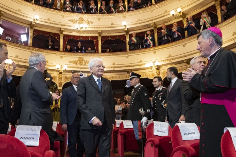 Il Presidente Sergio Mattarella al Teatro Toselli in occasione del 78° anniversario della Liberazione
