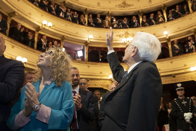 Il Presidente Sergio Mattarella al Teatro Toselli in occasione del 78° anniversario della Liberazione
