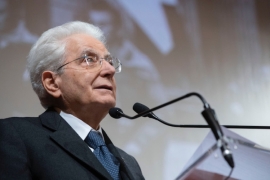 Il Presidente Sergio Mattarella al teatro Toselli in occasione della cerimonia commemorativa del 78 anniversario della Liberazione