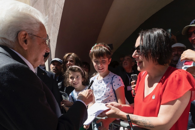 Il Presidente Sergio Mattarella al teatro Toselli in occasione della cerimonia commemorativa del 78 anniversario della Liberazione