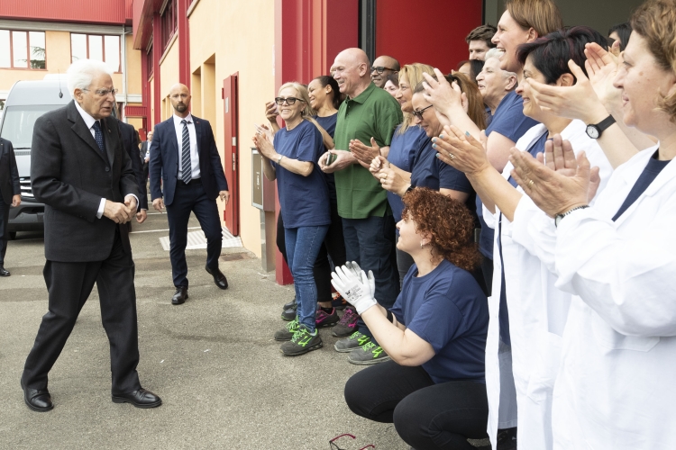 Il Presidente della Repubblica Sergio Mattarella  visita lo stabilimento Landi Renzo/AEB S.p.A. di Corte Tegge di Cavriago, in occasione della celebrazione della “Festa del Lavoro”
