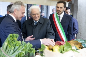 Il Presidente Sergio Mattarella visita gli stand "Anteprima Macfrut"
