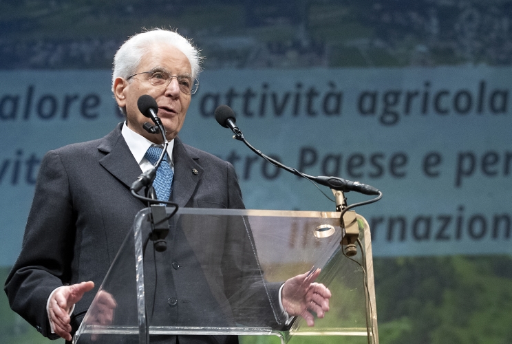 Il Presidente Sergio Mattarella in occasione dell'incontro dal titolo “Il valore dell’attività agricola per la qualità della vita nel nostro Paese e per la sua immagine internazionale”